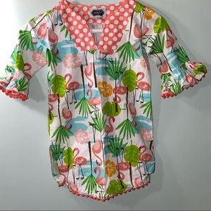 Mud Pie Flamingo Tunic Dress 4T Swim Cover Up